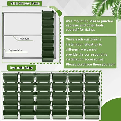 Briwooody 1 Set 2 Pocket Vertical Stackable Wall Planters Kit Outdoor Self - Image 4
