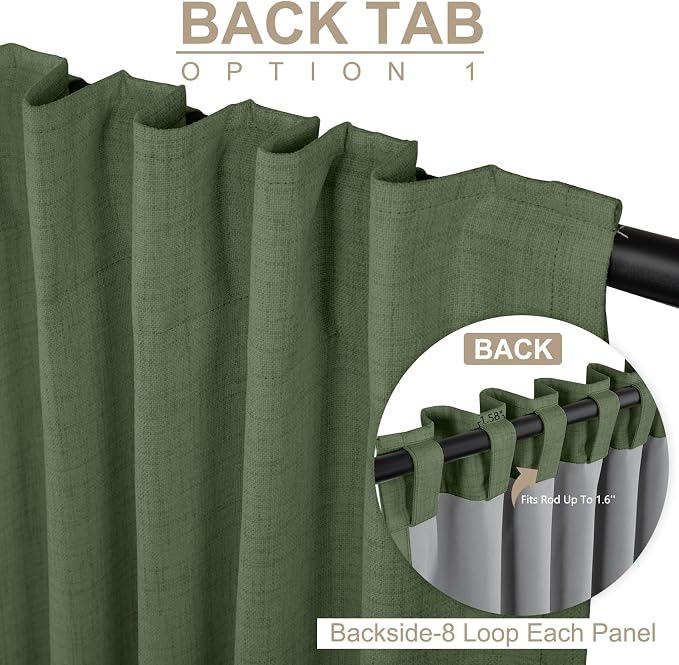 100% Blackout Shield Linen Blackout Curtains - Image 3