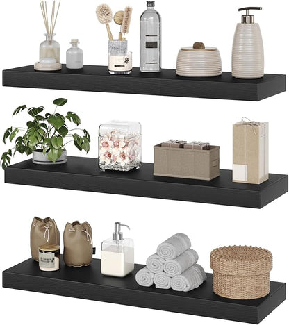 RALGEND Floating Shelves for Wall, 1.5" Thick Wall Shelf Set of 3 by RALGEND
