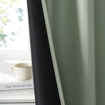 RYB HOME 100% Blackout Basement Curtains 30 inches Long, Heat & UV Blocking - Image 4