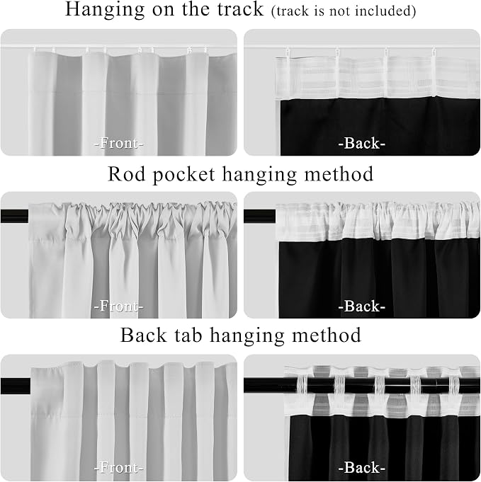 RYB HOME 100% Blackout Sliding Door Curtain, Extra Wide Room Divider Curtain - Image 4
