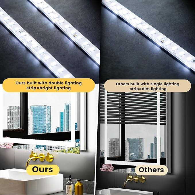 LOAAO 60X28 LED Bathroom Mirror - Image 2