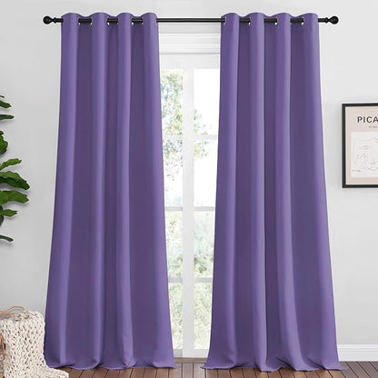 NICETOWN Lilac Purple Blackout Curtains 120" Long by NICETOWN