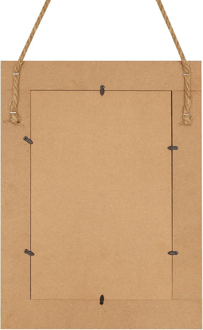 Rectangle Wall Mirror for Bathroom, Distressed White Wood Decor - Image 7