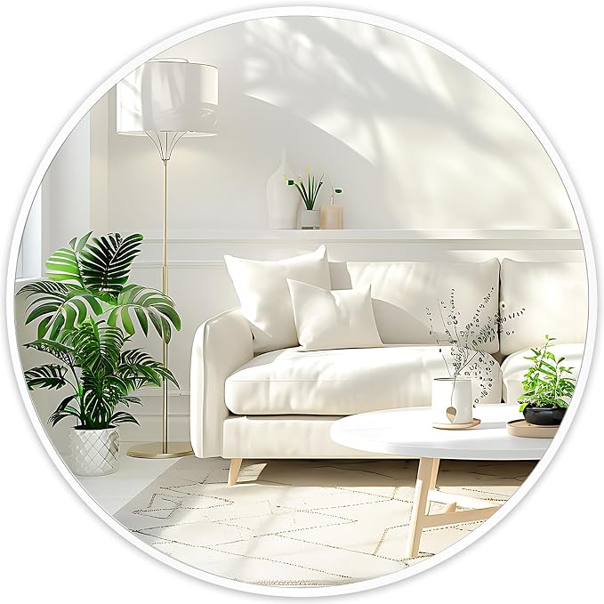 Fabuday White Round Mirror for Wall 20 inch by Fabuday
