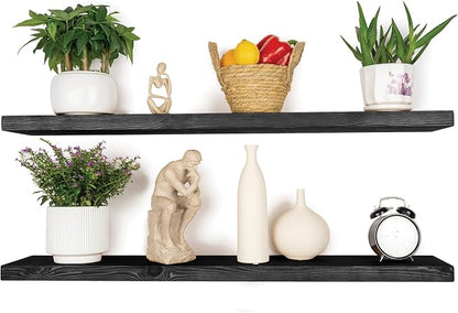BGMG Wood Floating Shelves 48 inch, Wide Rustic Wooden Wall Shelves - Image 6