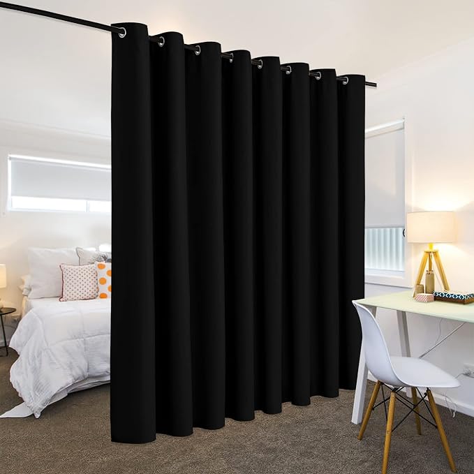 RYB HOME Extra Wide Curtains for Divider Room Separation Soundproof Temporary - Image 3