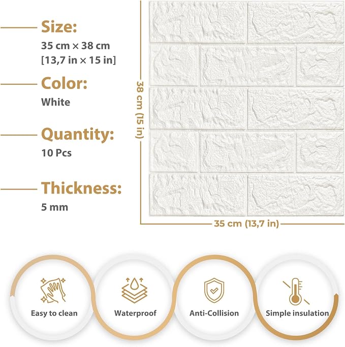JOLOV 20 PCS 3D Wall Panels Peel and Stick - Image 3