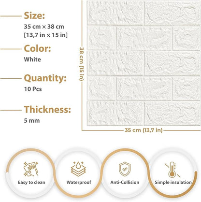 JOLOV 10 PCS 3D Wall Panels Peel and Stick - Image 3