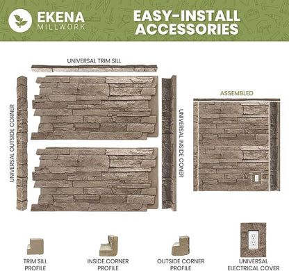 EverStone Aged Brick Faux Brick Panel, 46 7/8"W x 27"H x 1 1/4"D, Vintage White - Image 14