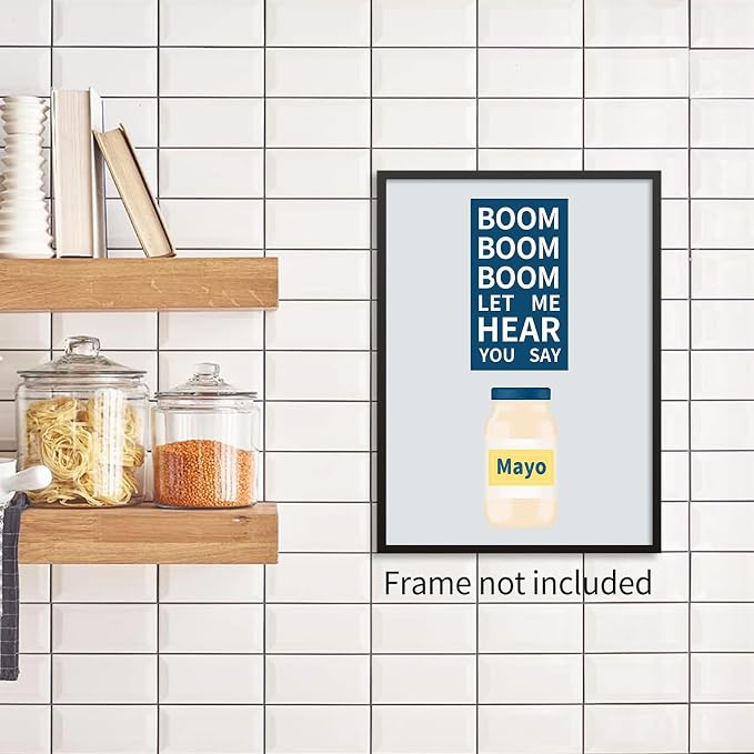 Kitchen Canvas Wall Art Vintage Mayonaise Jar Prints Funny Kitchen Signs - Image 6