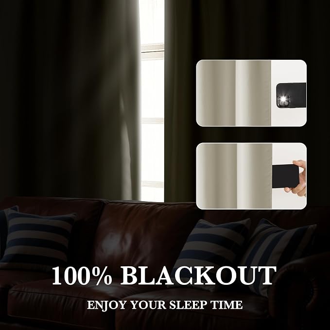 RYB HOME 100% Blackout Short Curtains - Image 4