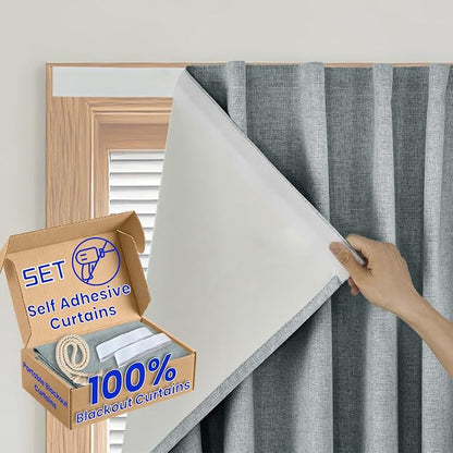 Self-Adhesive Total 100% Blackout Window Treatment by Sovtfides