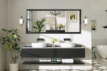 Briivue 72x32 Inch Black Bathroom Mirror - Image 9