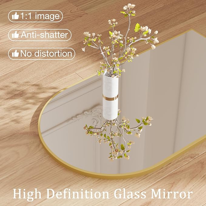 NEWBULIG 26X38 Inch Arched Bathroom Mirror - Image 7
