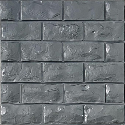 3D Wall Panels Peel and Stick 11PCS Gray Foam Brick Wallpaper by YULI3DH