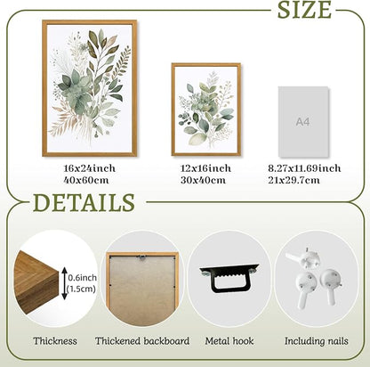LLEEMPI Sage Green Wall Art Set of 3, Modern Watercolor Botanical Wall Decor - Image 8
