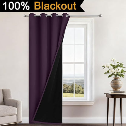 Yakamok 100% Blackout Curtains 96 Inches Long, 2 Thick Layers Heat and Full - Image 2