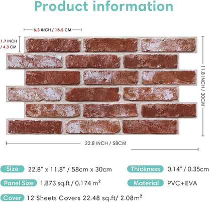 Commomy Faux Brick 3D Wall Panels - Image 6