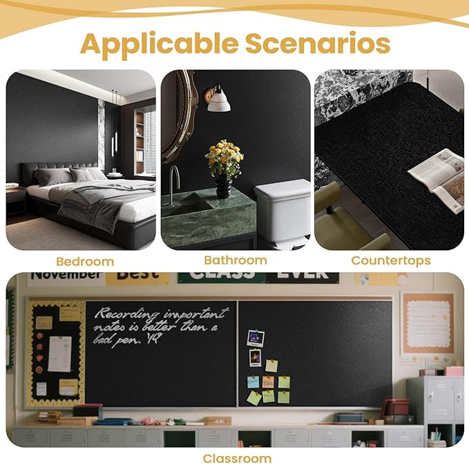Black Silk Wallpaper Peel and Stick Embossed Self Adhesive Contact Paper 15.7" - Image 5