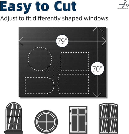 NIGHTON Portable Blackout Curtains 79"×70", Strong Hook and Loop Tape Strips - Image 5