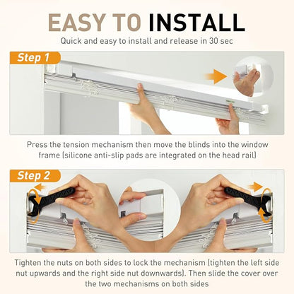 No Drill No Tool 1" Vinyl Mini Blinds, Light Filtering Horizontal Window Blinds - Image 5