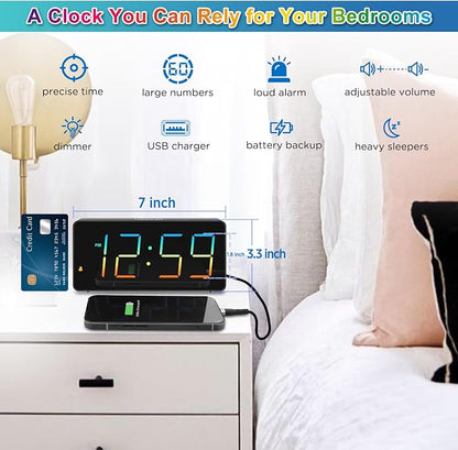 Peakeep Digital Alarm Clock for Bedroom Bedside, Extra Loud for Heavy Sleepers - Image 9