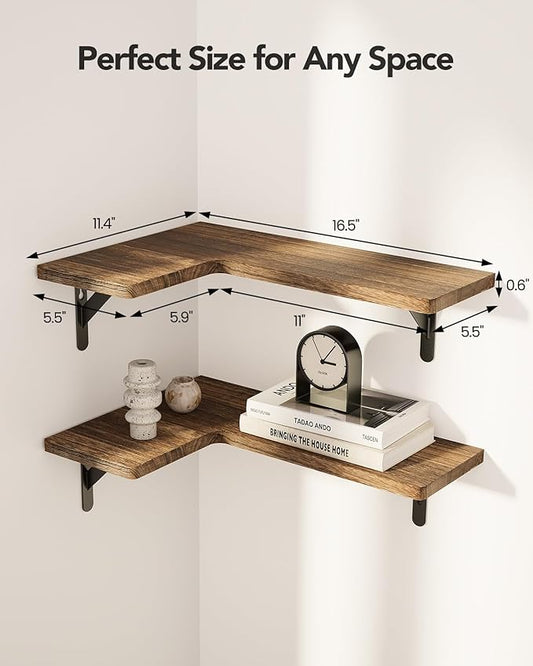 Amada HOMEFURNISHING Corner Floating Shelves, Shelves - Image 2