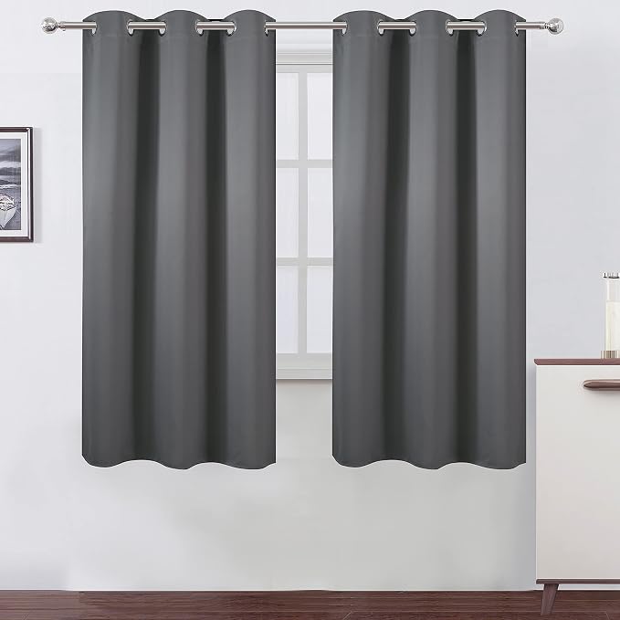 LEMOMO Frost Grey Blackout Curtains 40 x 63 Inch Length/Set of 2 Curtain by Lemomo