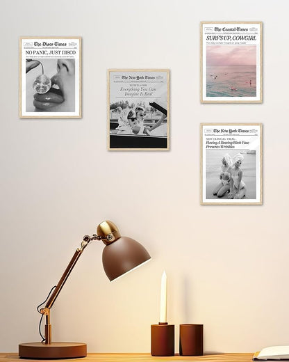 iHery Small Everything You Can Imagine Is Real Framed Trendy NewsPaper Wall Art - Image 6