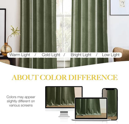 NICETOWN Sage Green Blackout Curtains 72 inches Long 2 Panels, Farmhouse and - Image 3
