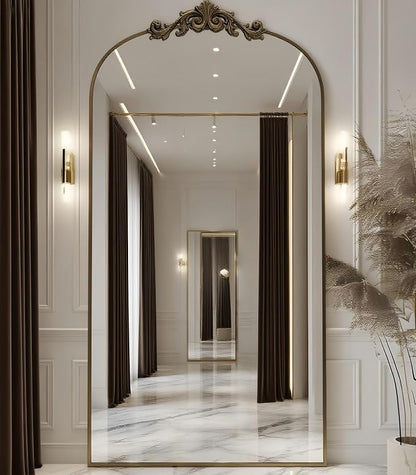Dewfig Arched Full Length Mirror, Floor Mirror - Image 9