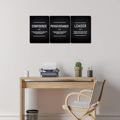 HUADO Motivational Canvas Wall Art, Leader Confidence Perseverance Office Wall - Image 3
