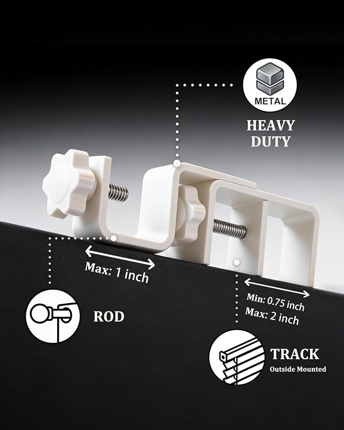 Mimiio No Drill Curtain Rod Brackets - Image 5