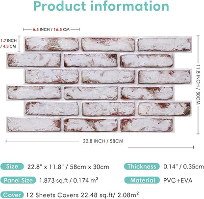 Commomy Faux Brick 3D Wall Panels - Image 6