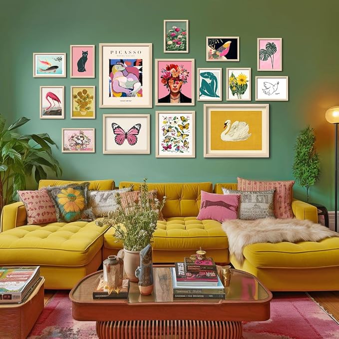 ANERZA 16 PCS Eclectic Wall Art Decor, Modern Maximalist Wall Prints - Image 6