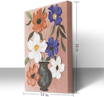 JolyWell Flower Market Print Decor, Abstract Modern Floral Oil Painting-Purple - Image 9