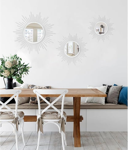 Mirrors for Wall Sunburst Decor Art Mirror Bohemian Home Round Modern Metal - Image 6