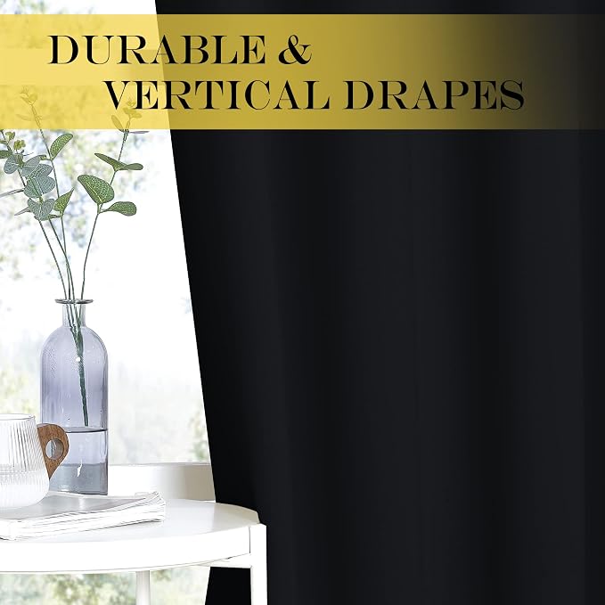 NICETOWN Black Blackout Curtain 78 inches Long - Image 5