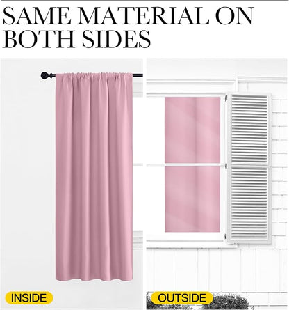 NICETOWN Blackout Curtains for Living Curtains, Rouge Pink, 2 Panels, 29 by 30 - Image 5