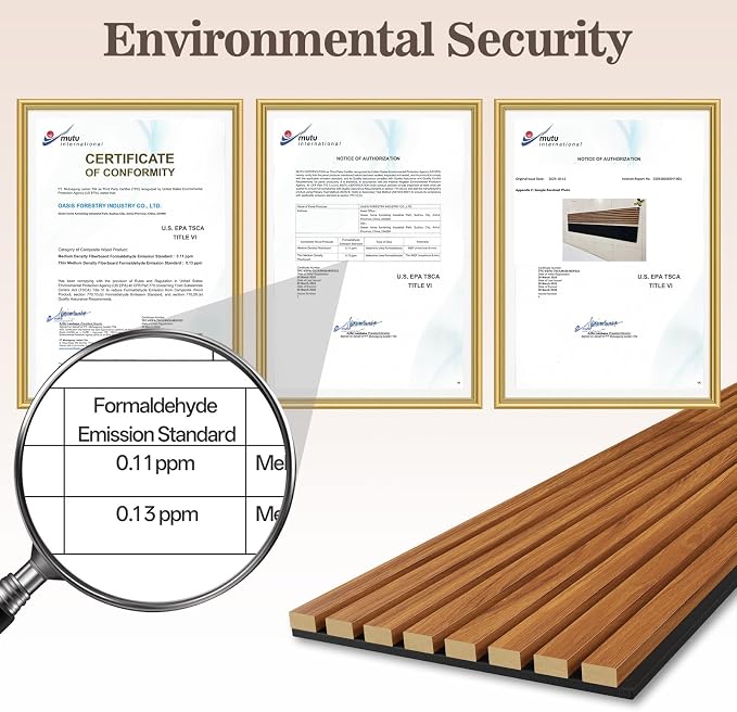 6 Pack Wood Panels for Wall, 47.24" x 12.79" Acoustic Wood Slat Wall Panel for - Image 5