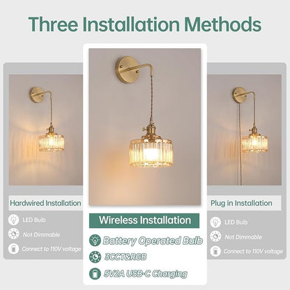 Shenmoyl Battery Operated Wall Sconce - Image 2