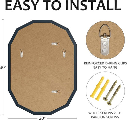 Bathroom Mirrors for Over Sink, Round Frameless Mirrors for Wall, 20x30 Inch - Image 7