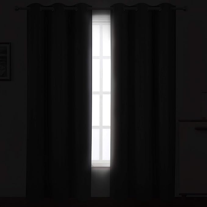 LEMOMO Grey Thermal Blackout Curtains/38 x 84 Inch/Set of 2 Panels Room - Image 3