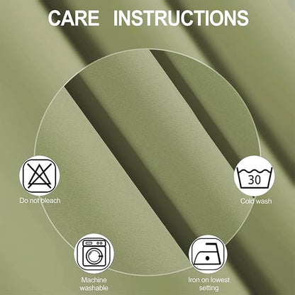 LEMOMO Sage Green Thermal Blackout Curtains/52 x 54 Inch/Set of 2 Panels Room - Image 4