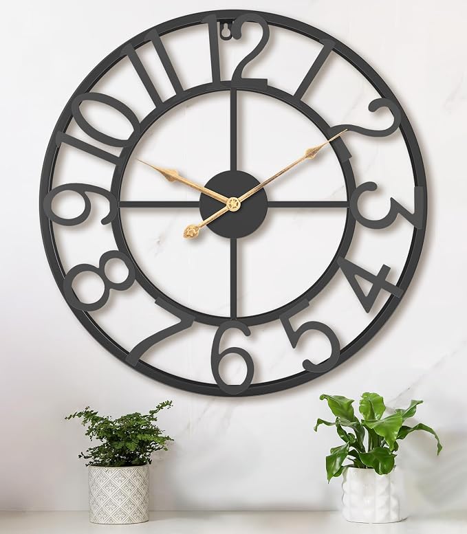 Pytha Sight 24 Inch Large Oversized Farmhouse Modern Decorative Wall Clock by Pytha+Sight