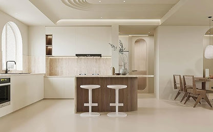 Dimoon 118''x15.7'' Cream Skin Peel and Stick Wallpaper Contact Paper Modern - Image 5