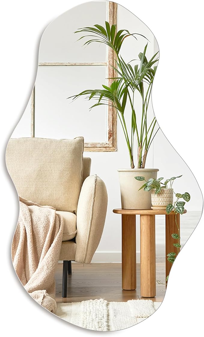 PERFNIQUE Irregular Wall Mirror Asymmetrical Mirror, Cloud Frameless Mirror - Image 2