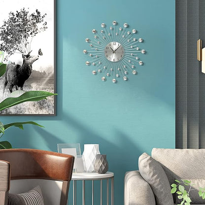 Large Metal Decorative Wall Clocks Silent Non-Ticking, Bling Shining Modern Art - Image 4