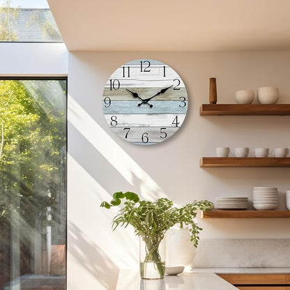 Wall Clock, 10 Inch Silent Non Ticking Wall Clocks Battery Operated, Rustic - Image 4